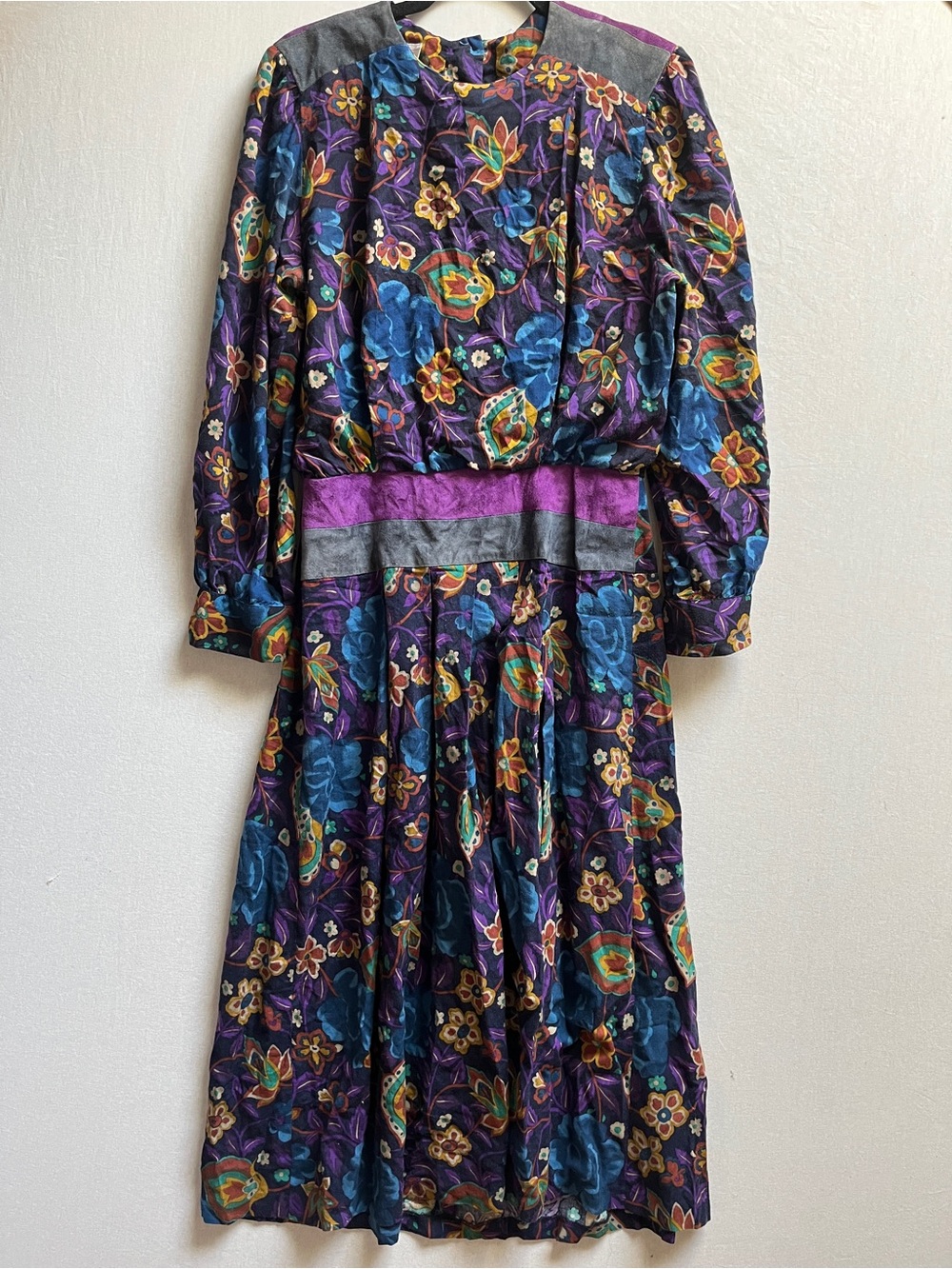 Raoul Floral Maxi Dress Long Sleeve Pleated Gown 10